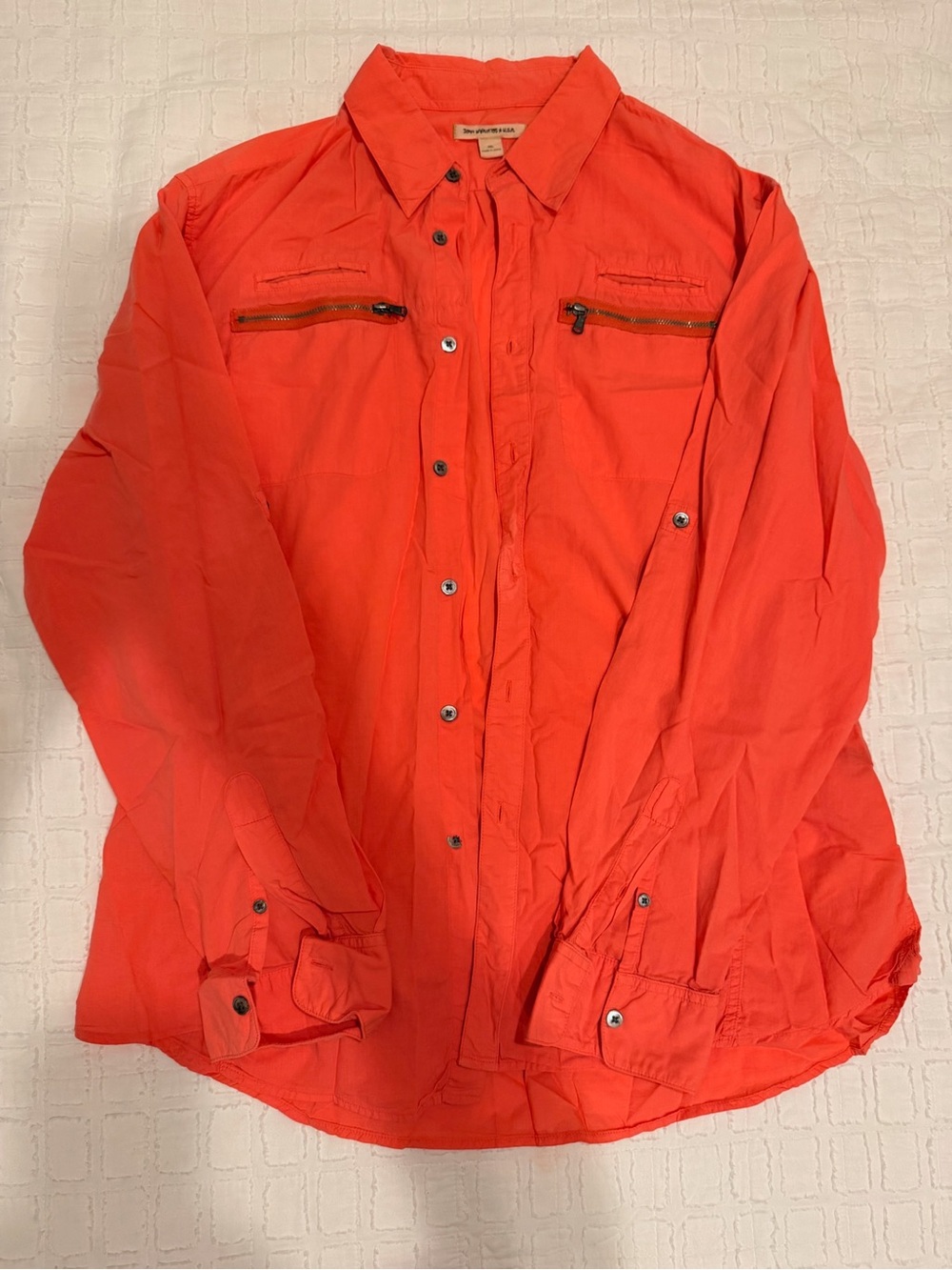 John Varvatos Men's Bright Orange Button-Front Shirt Jacket